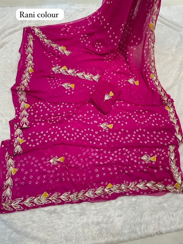 Half Pure Shiffon Bandhej Saree